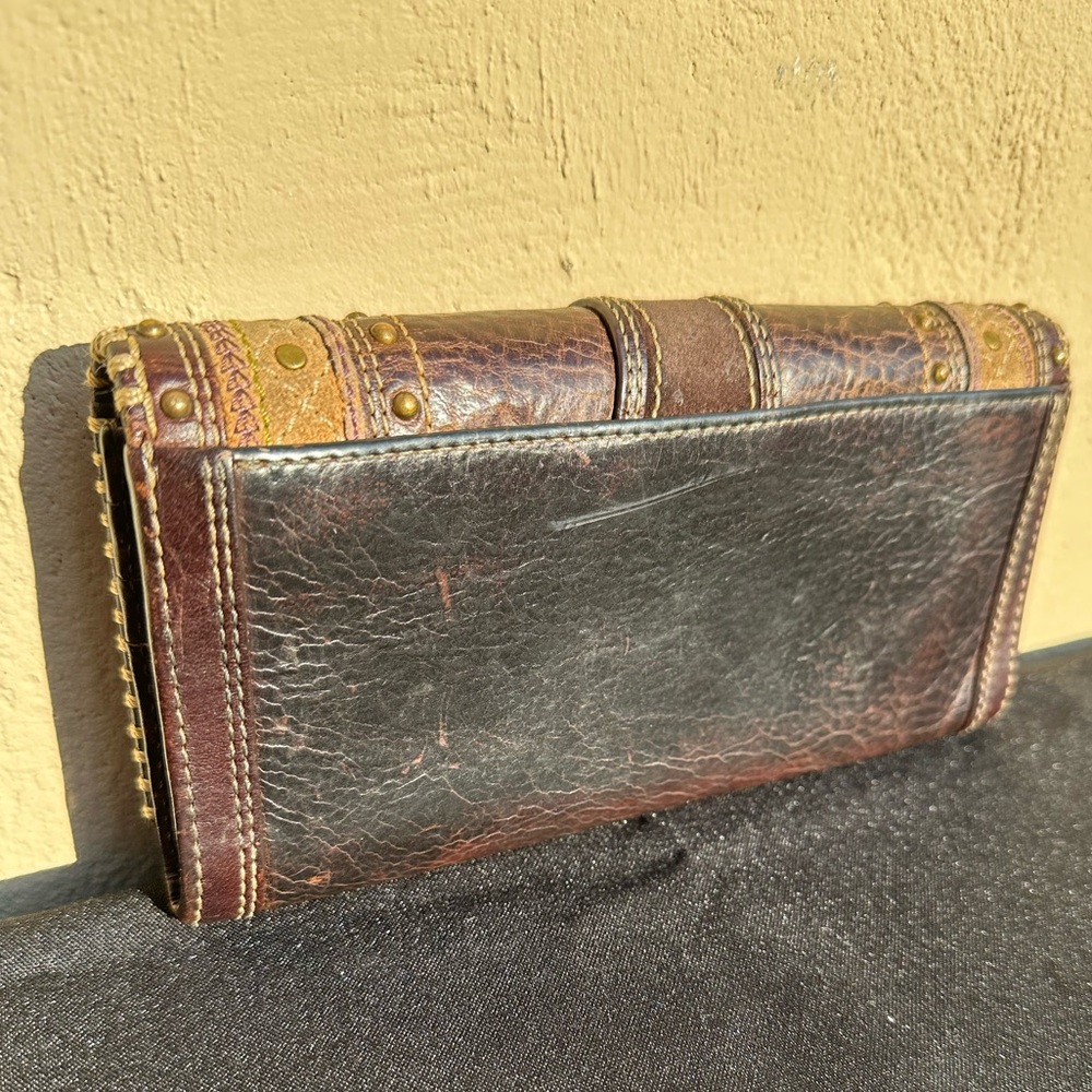 Coach Vintage Y2K  Brown Leather Studded Wallet - Picture 4 of 7